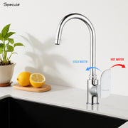 Alive Single Lever Deck-mount Kitchen Sink Mixer Tap with Swivel Spout (18 Inches) - by Specule